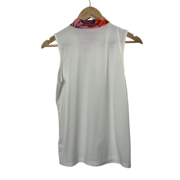 Tommy Bahama GOLF White Sleeveless 1/4 Zip Top Shirt Women's Size Small New - Picture 3 of 4